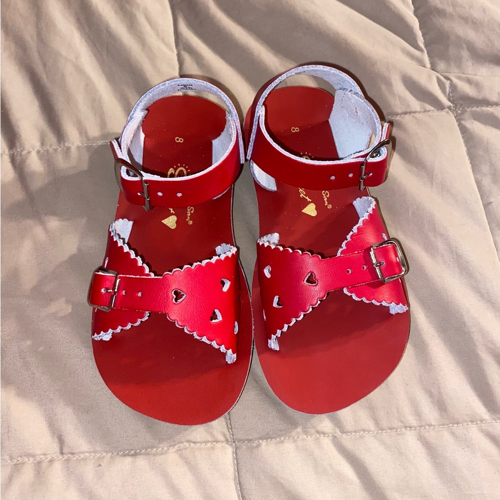 BRAND NEW WITHOUT BOX Hoyway Patpend Salt Water Sandals Red Double Buckled SZ8❤️